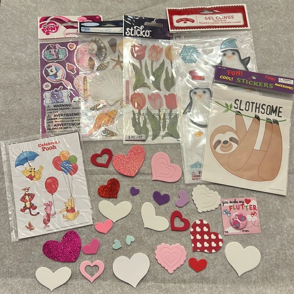 Set of stickers and  windows clings
